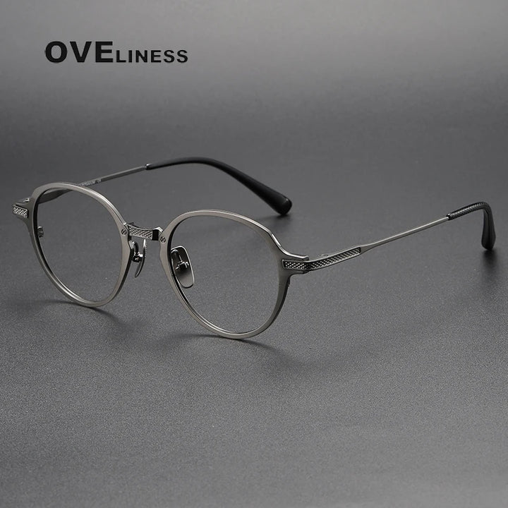 Oveliness Unisex Full Rim Oval Round Titanium Eyeglasses 3426 Full Rim Oveliness gun  