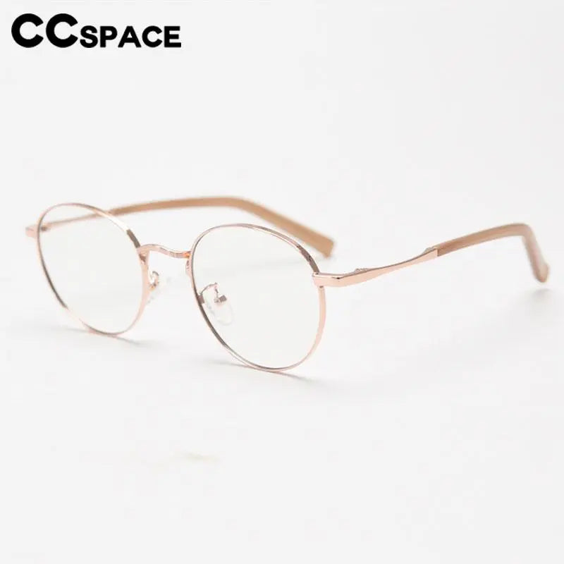 CCSpace Unisex Full Rim Round Alloy Eyeglasses 56836 Full Rim CCspace   