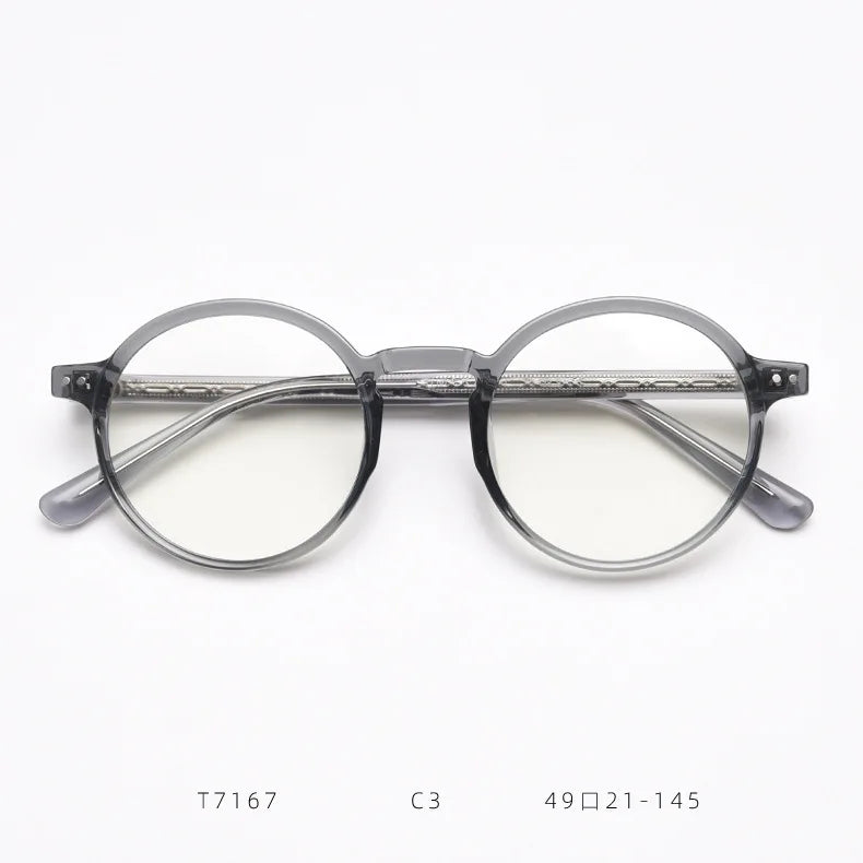 Zirosat Women's Full Rim Round Tr 90 Alloy Eyeglasses 57167