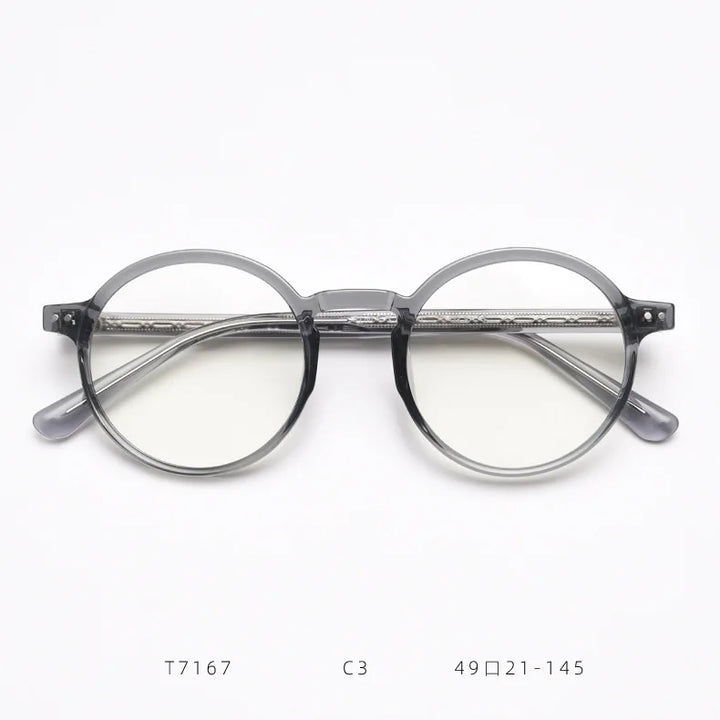 Zirosat Women's Full Rim Round Tr 90 Alloy Eyeglasses 57167