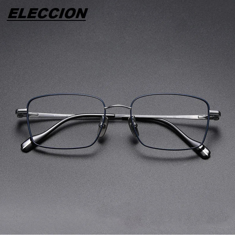 Eleccion Unisex Full Rim Square Titanium Eyeglasses 81015 Full Rim Eleccion