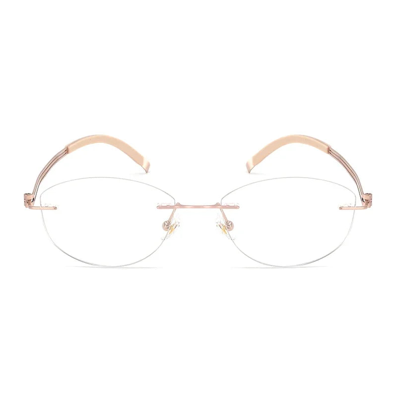 Bclear Women Rimless Cat Eye Titanium Eyeglasses MY-6123
