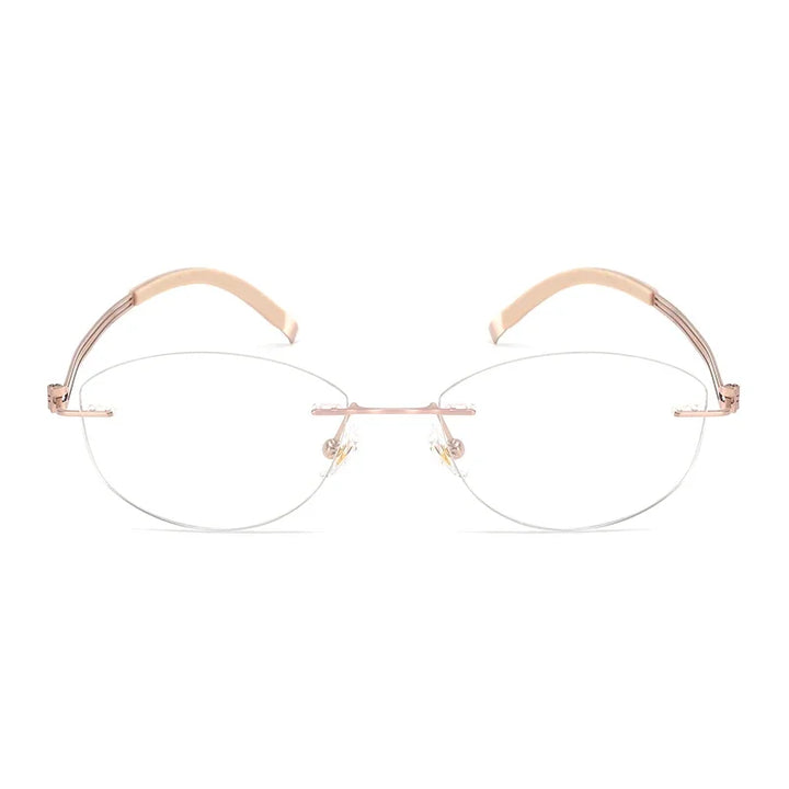 Bclear Women Rimless Cat Eye Titanium Eyeglasses MY-6123