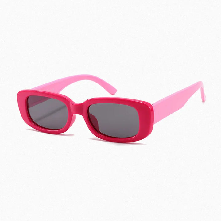 Ralferty Unisex Youth's Full Rim Rectangle Acetate Polarized Sunglasses R842 Sunglasses Ralferty C30Rose Pink-Pink As picture 