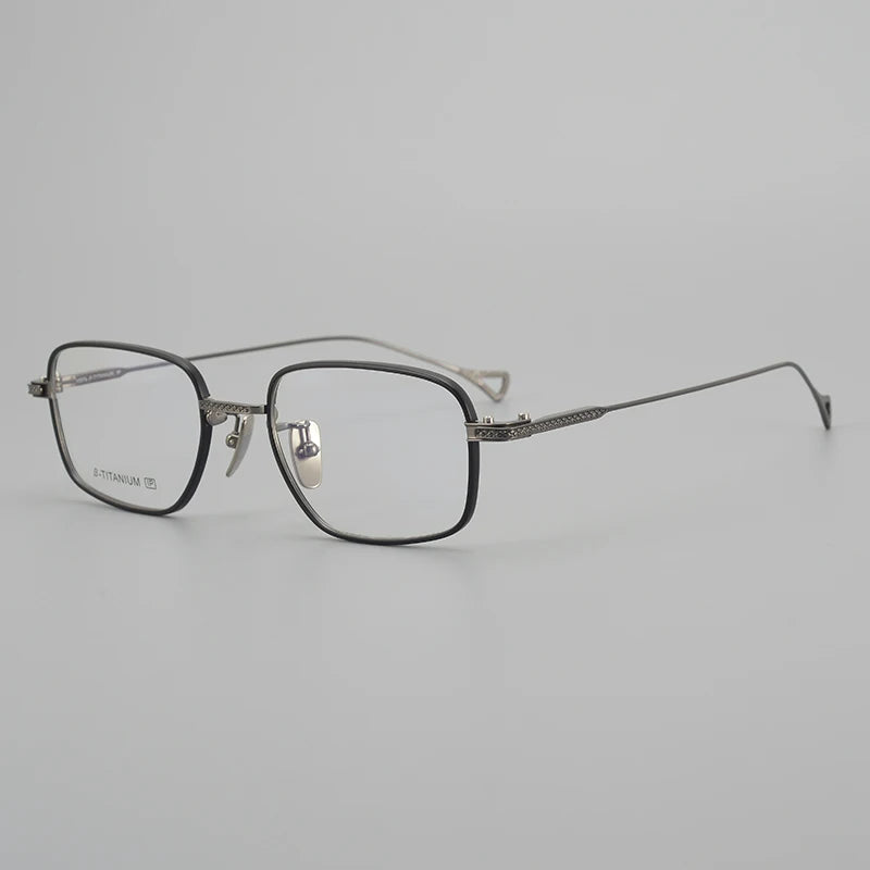 Muzz Unisex Full Rim Big Polygonal Square Titanium Eyeglasses 422044