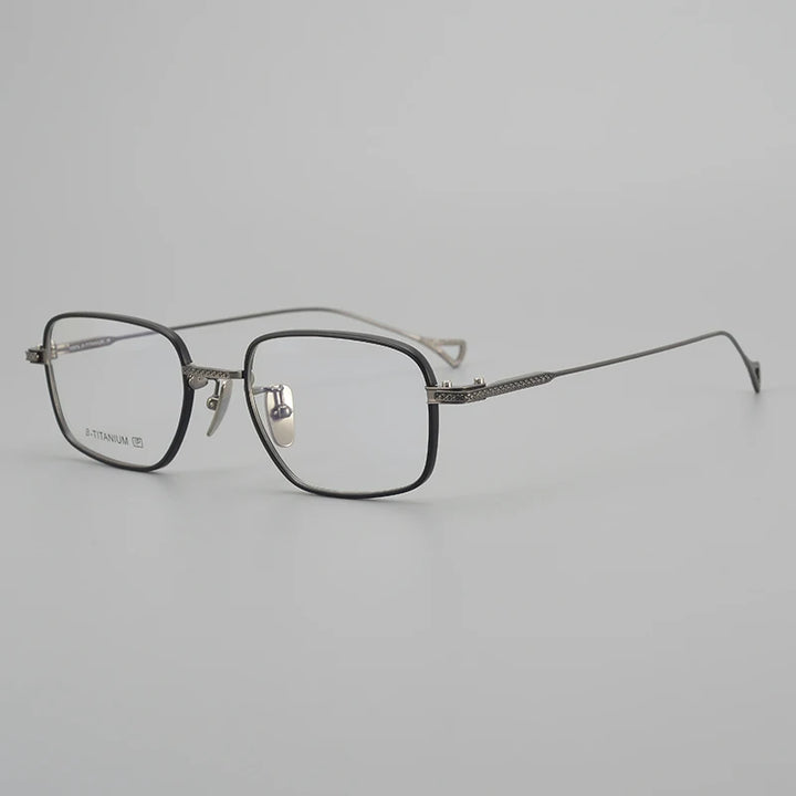 Muzz Unisex Full Rim Big Polygonal Square Titanium Eyeglasses 422044