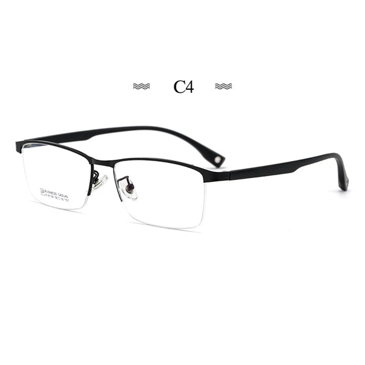 Hotochki Men's Semi Rim Square Titanium Eyeglasses 91097