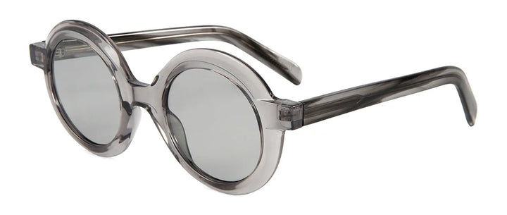 Esnbie Unisex Full Rim Round Acetate Tr 90 Sunglasses 230641