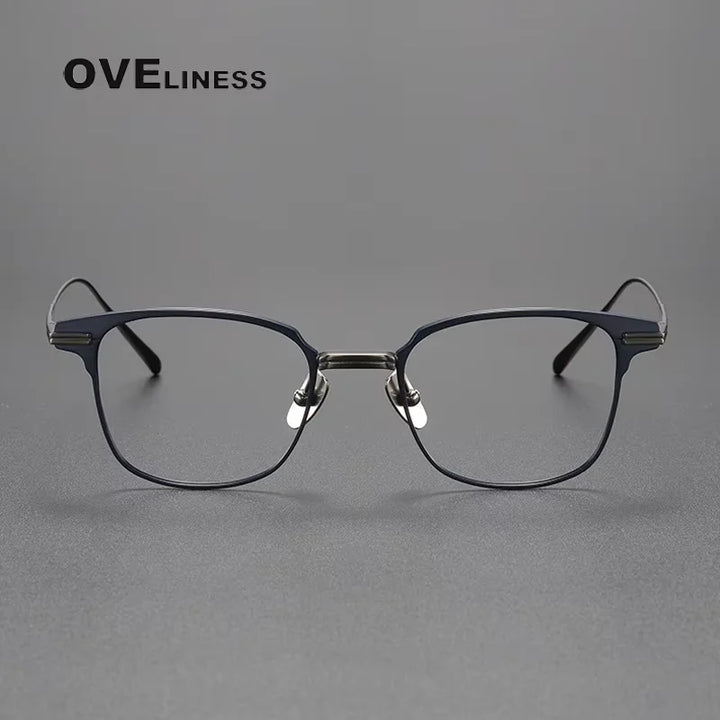 Oveliness Unisex Full Rim Square Titanium Acetate Eyeglasses 14521 Full Rim Oveliness   