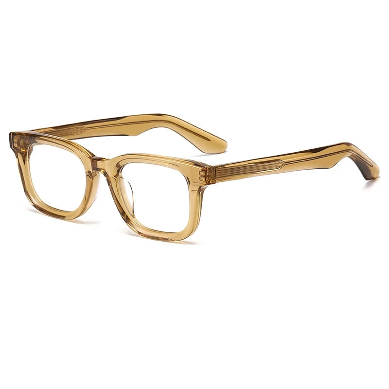 Yimaruili Unisex Full Rim Square Thick Acetate Alloy Eyeglasses 422127