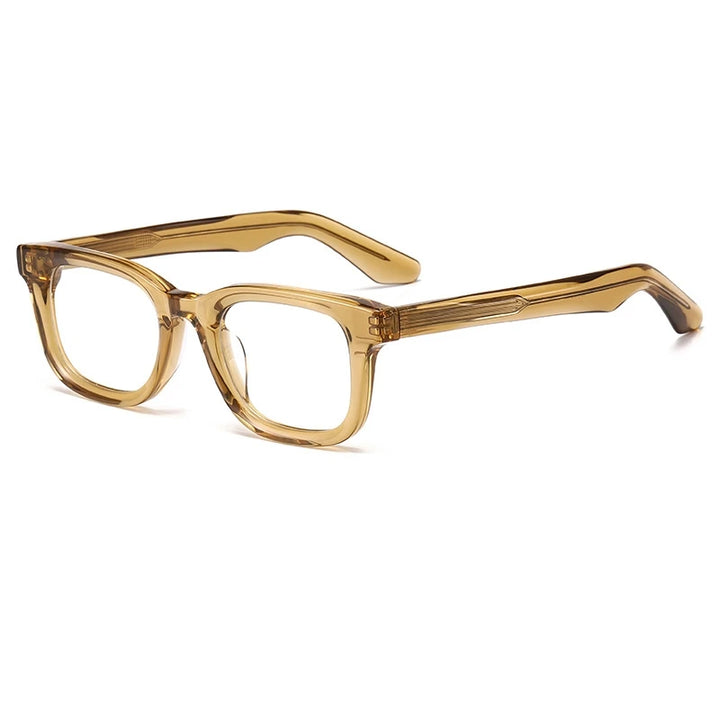 Yimaruili Unisex Full Rim Square Thick Acetate Alloy Eyeglasses 422127