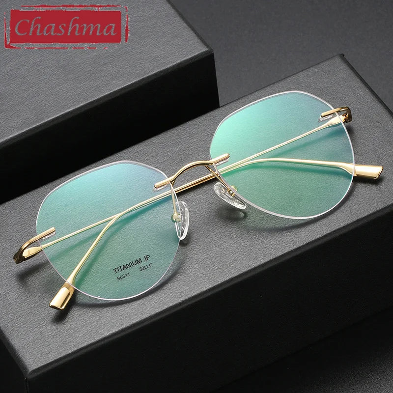 Chashma Unisex Rimless Flat Top Oval Titanium Reading Glasses 996611 Reading Glasses Chashma