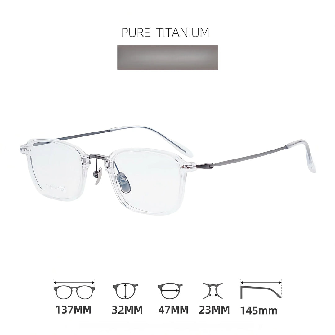 Momoja Women's Full Rim Polygon Acetate Titanium Eyeglasses 72360