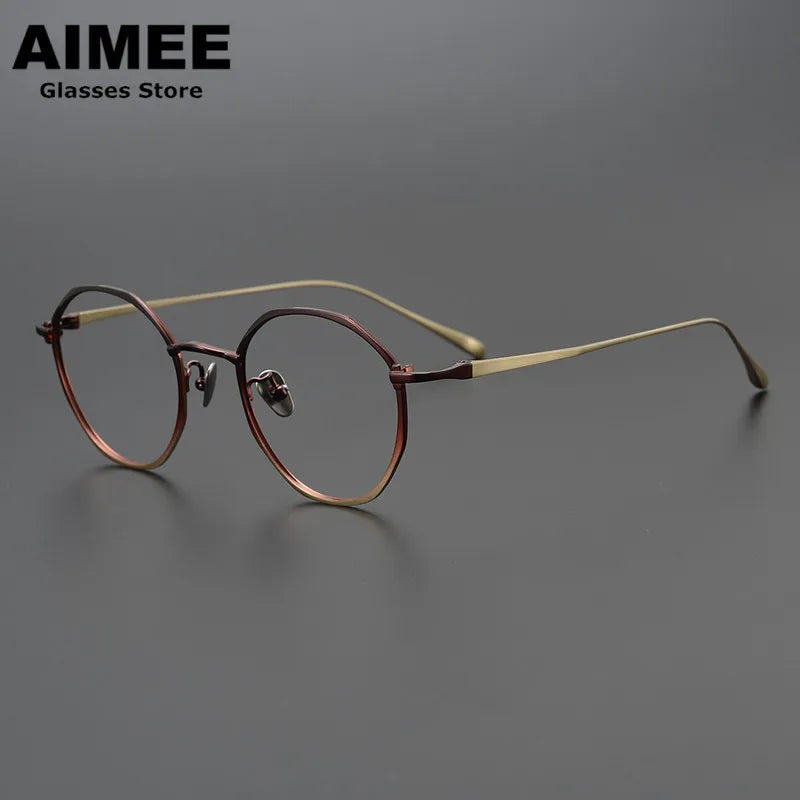 Aimee Unisex Full Rim Round Titanium Acetate Eyeglasses 9161 Full Rim Aimee   