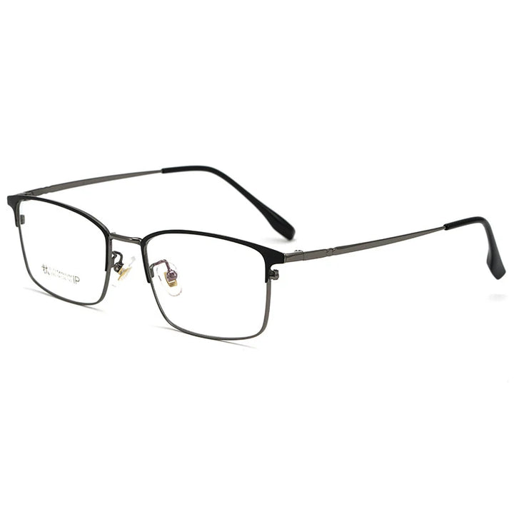 Hotochki Men's Full Rim Polygon Square Alloy Eyeglasses 942082 Full Rim Hotochki Black Gray