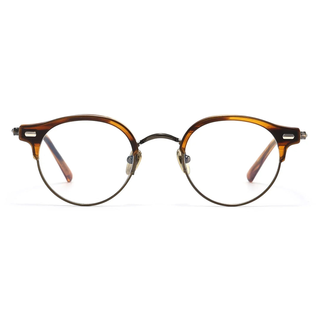 Bclear Unisex Full Rim Round Titanium Eyeglasses SM-V8264