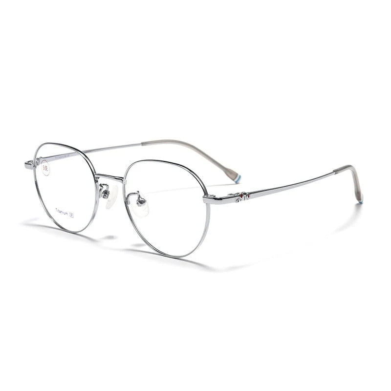 Yimaruili Unisex Full Rim Polygonal Pure Titanium Eyeglasses T1029F — view 4 | Yimaruili at FuzWeb