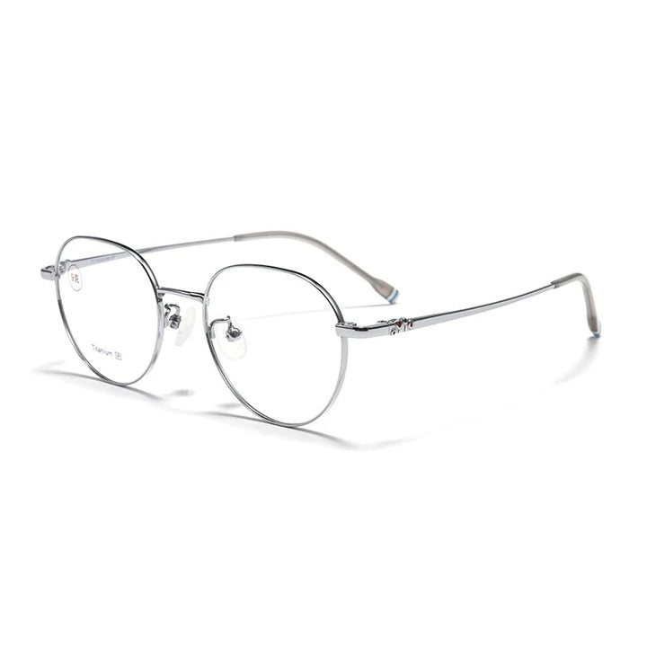 Yimaruili Unisex Full Rim Polygonal Pure Titanium Eyeglasses T1029F — view 4 | Yimaruili at FuzWeb