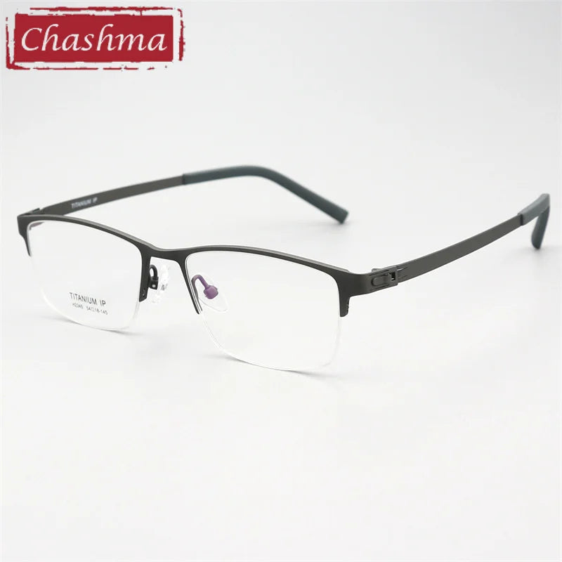 Chashma Men's Semi Rim Square Screwless Titanium Eyeglasses 772345.
