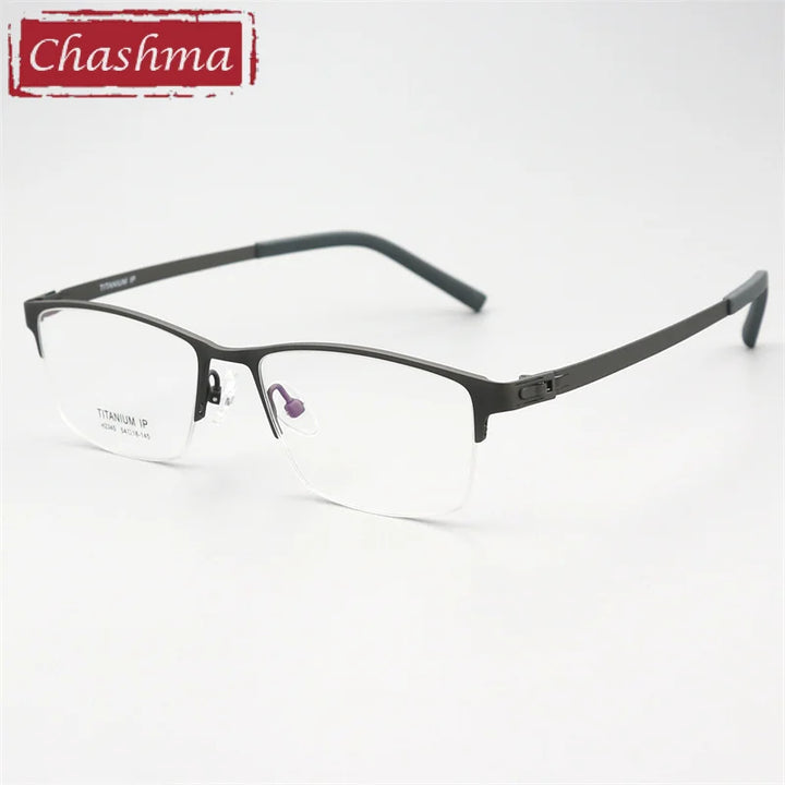 Chashma Men's Semi Rim Square Screwless Titanium Eyeglasses 772345.