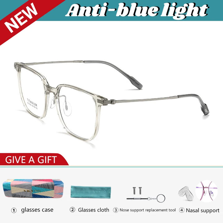 Vicky Unisex Full Rim Square Tr 90 Titanium Reading Glasses 623006
