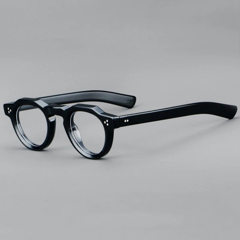 Black Mask Unisex Full Rim Round Acetate Eyeglasses BM-S8153