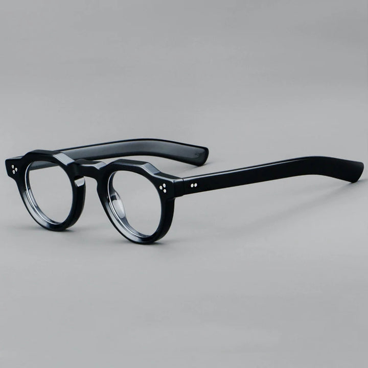 Black Mask Unisex Full Rim Round Acetate Eyeglasses BM-S8153