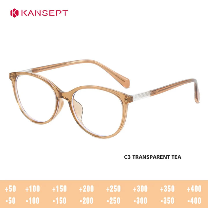 Kansept Women's Full Rim Round Tr 90 Titanium Reading Glasses 80234