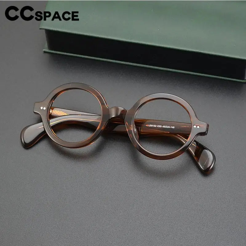 CCspace Unisex Large Full Rim Round Eyeglasses 57432 Full Rim CCspace   