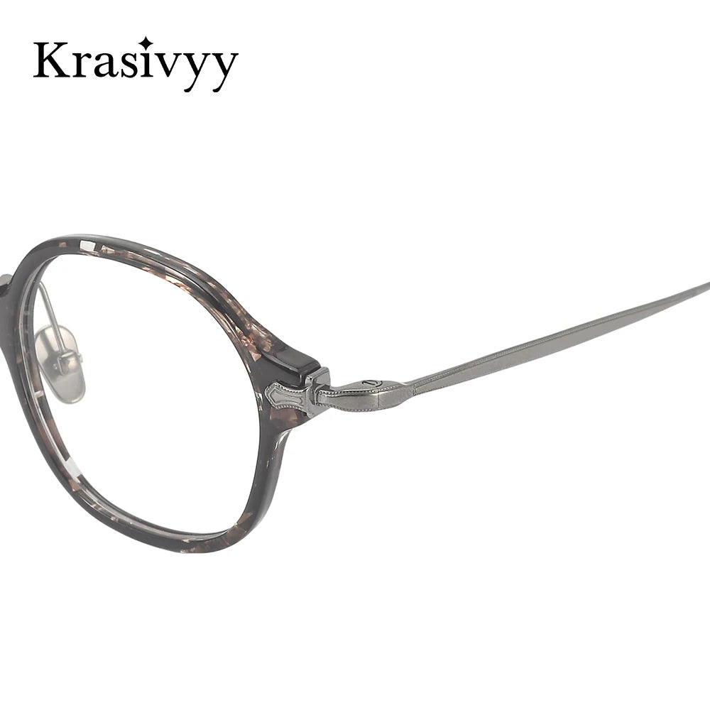 Krasivyy Unisex Full Rim Oval Titanium Prescription Eyeglasses KMN183 - view 3