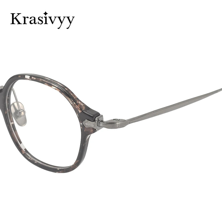 Krasivyy Unisex Full Rim Oval Titanium Prescription Eyeglasses KMN183 - view 3