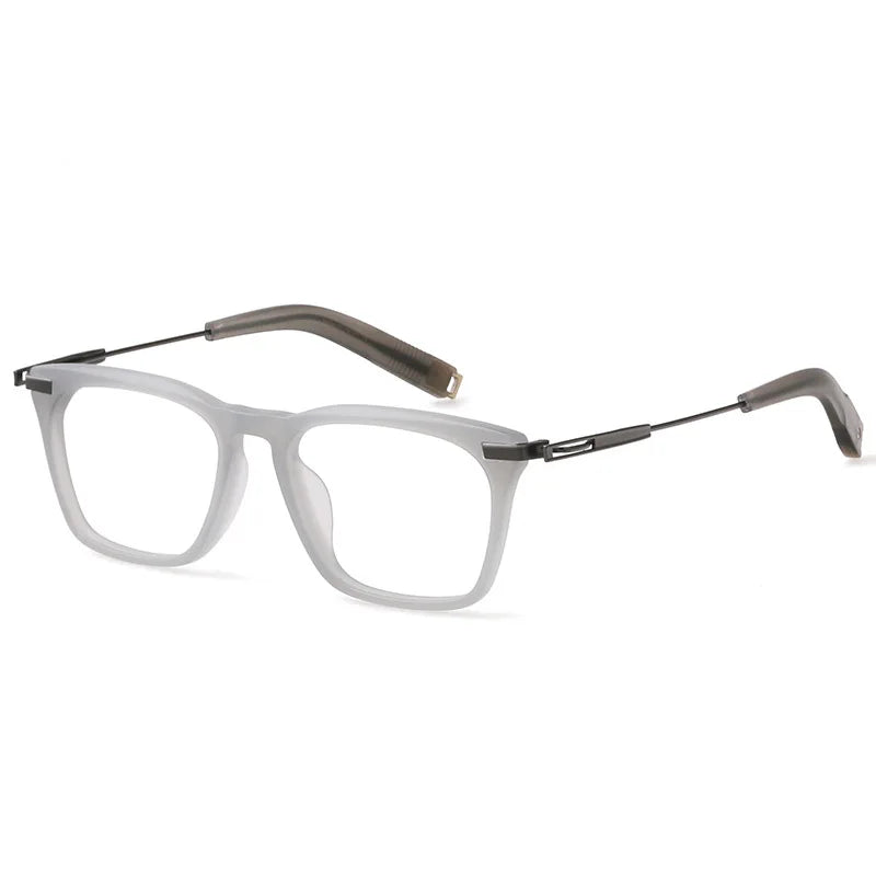 Hdcrafter Men's Full Rim Big Square Acetate Titanium Eyeglasses 403779