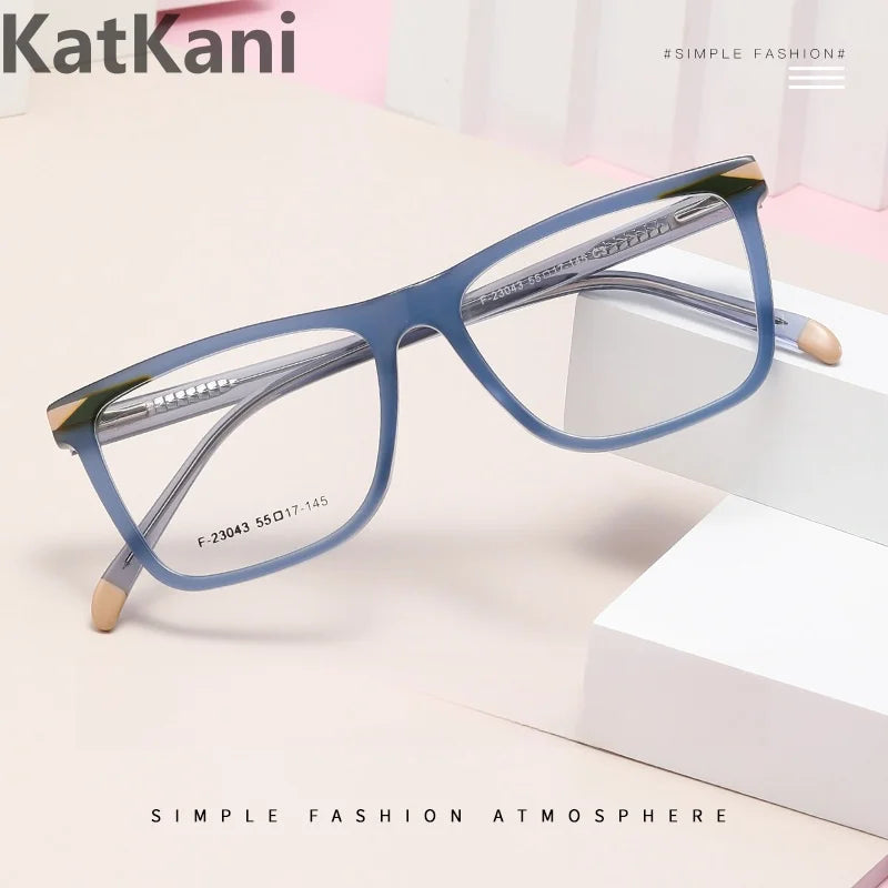 KatKani Men's Full Rim Square Acetate Eyeglasses F23043 Full Rim KatKani Eyeglasses   