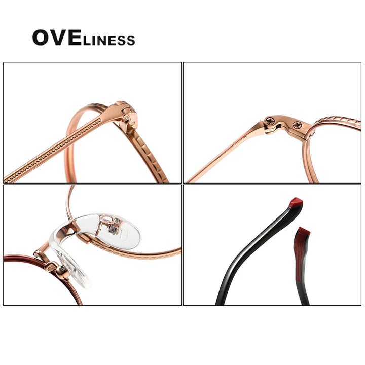 Oveliness Unisex Youth's Full Rim Round Titanium Eyeglasses 80939 Full Rim Oveliness   