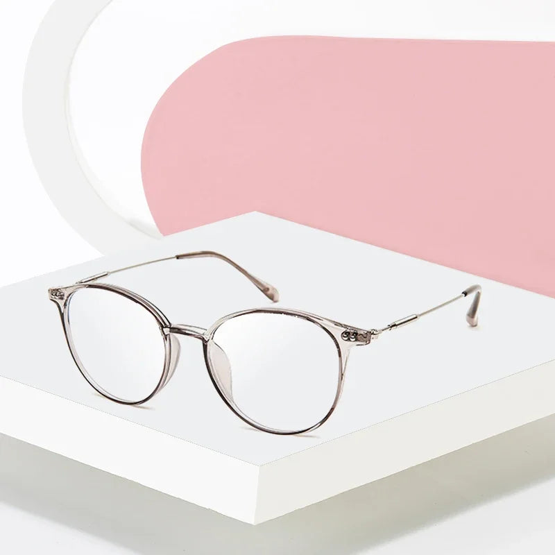 Handoer Unisex Full Rim Round Oval Alloy Acetate Eyeglasses 13819