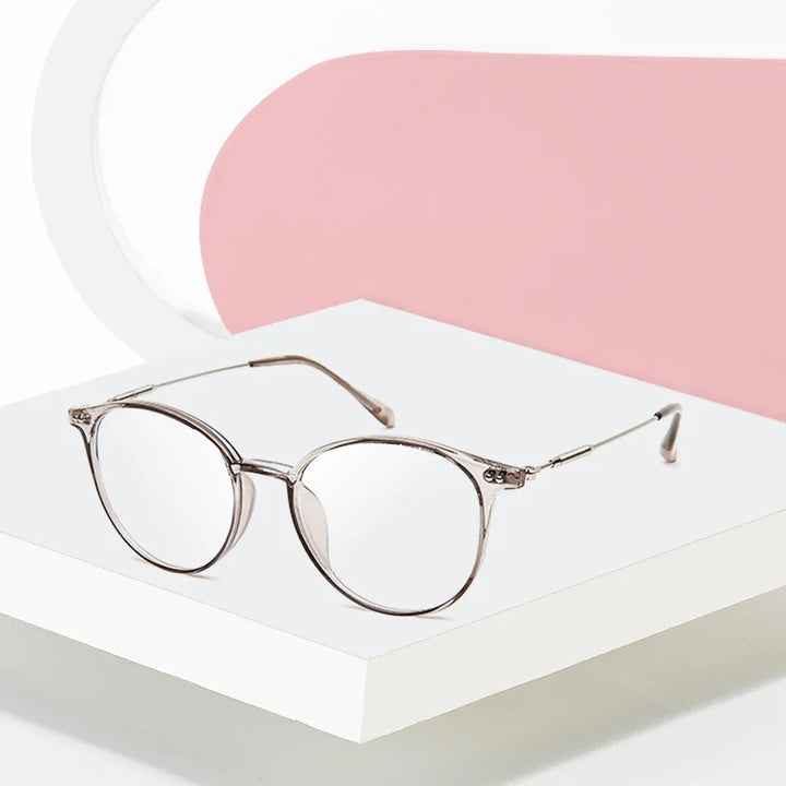 Handoer Unisex Full Rim Round Oval Alloy Acetate Eyeglasses 13819