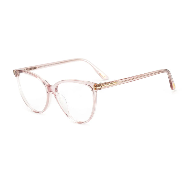 Yimaruili Women's Full Rim Square Cat Eye Acetate Eyeglasses Y5743 Full Rim Yimaruili Eyeglasses Light pink  