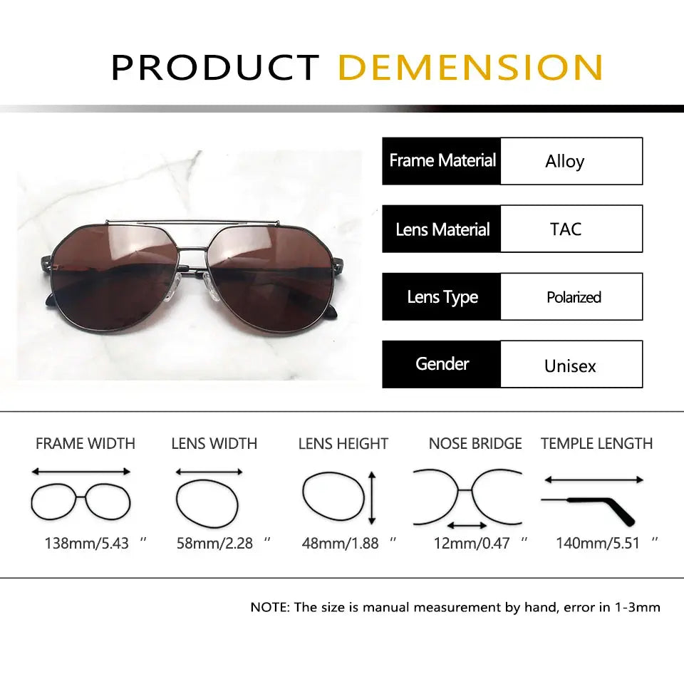 Esnbie 251121 Womens Full Rim Oval Double Bridge Alloy Sunglasses — view 2 | Esnbie at FuzWeb