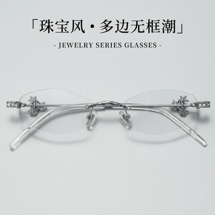 Bclear Women Rimless Geometric Alloy Eyeglasses BSF-30915WK