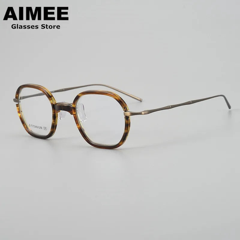 Aimee Unisex Full Rim Oval Square Titanium Acetate Eyeglasses 71311