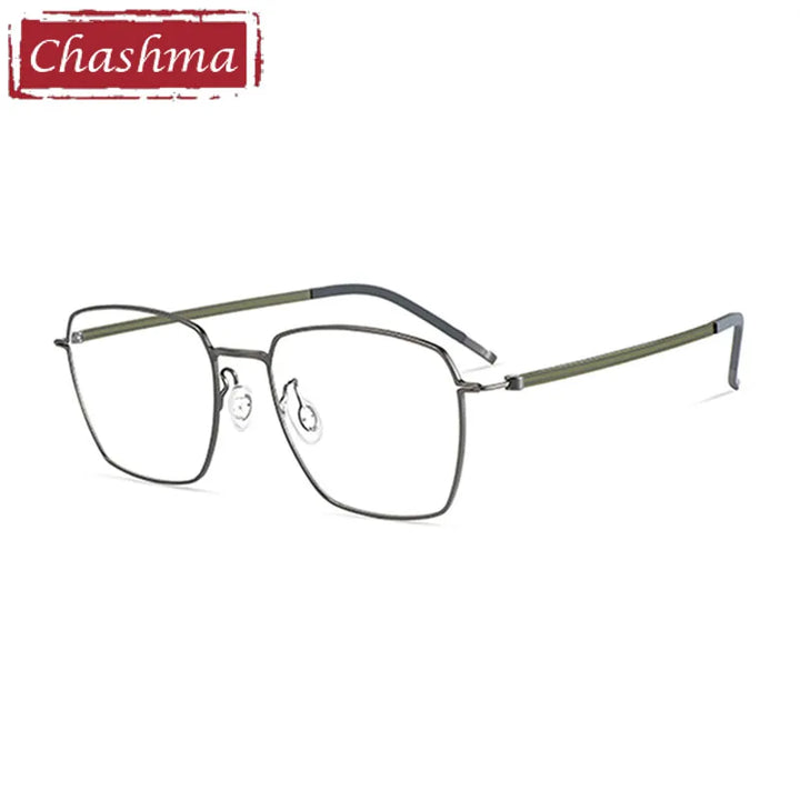 Chashma Ottica Women's Full Rim Square Titanium Eyeglasses 7244 Full Rim Chashma Ottica Gray  