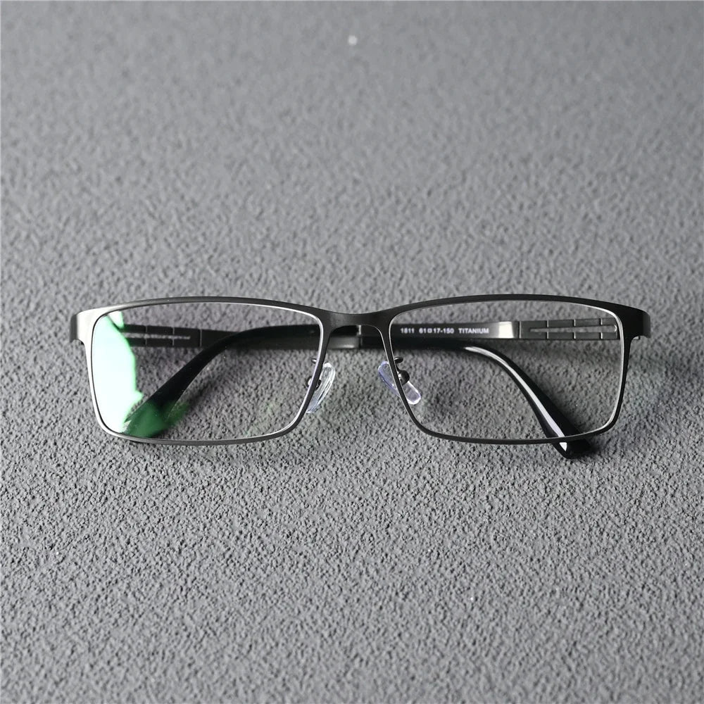 Cubojue Unisex Full Rim Big  Square Titanium Reading Glasses 671811