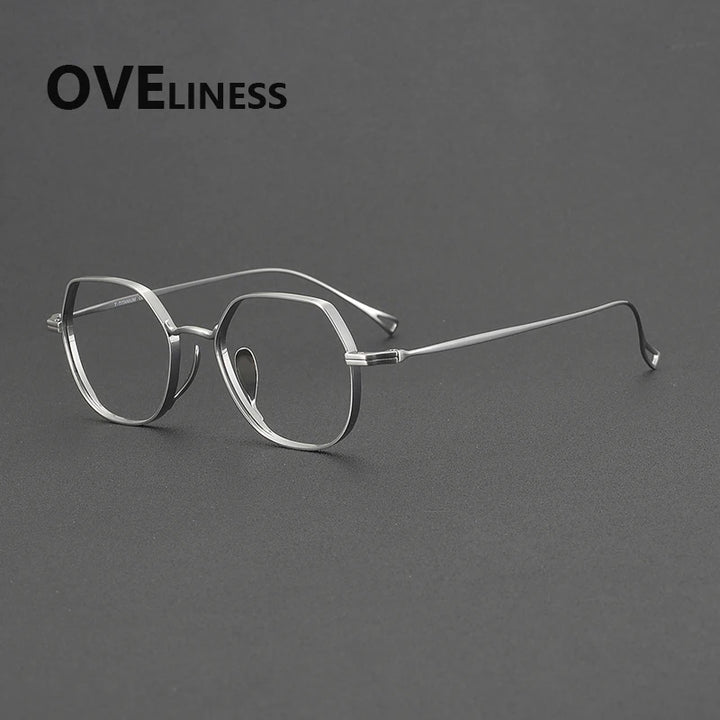 Oveliness Unisex Full Rim Square Polygon Titanium Eyeglasses 643001