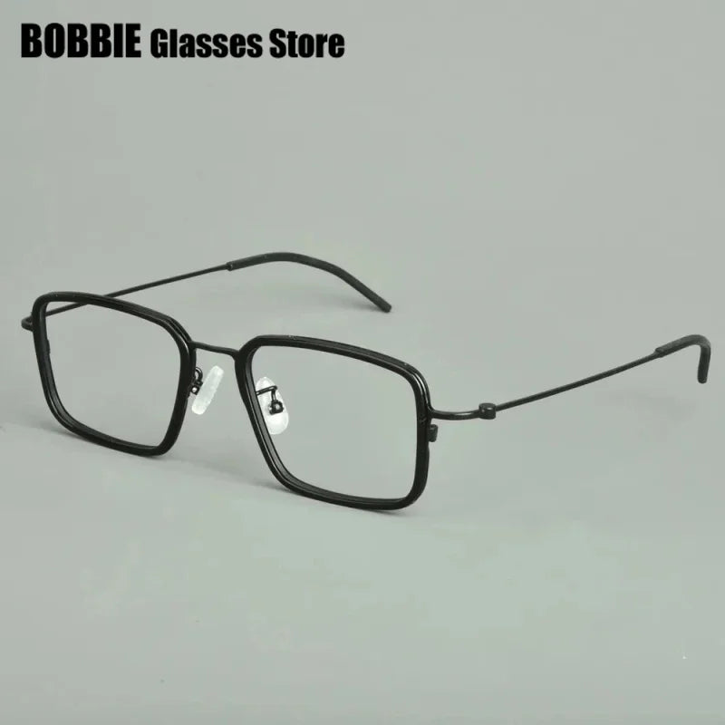 Bobbie Unisex Full Rim Big Square Titanium Acetate Eyeglasses 975013