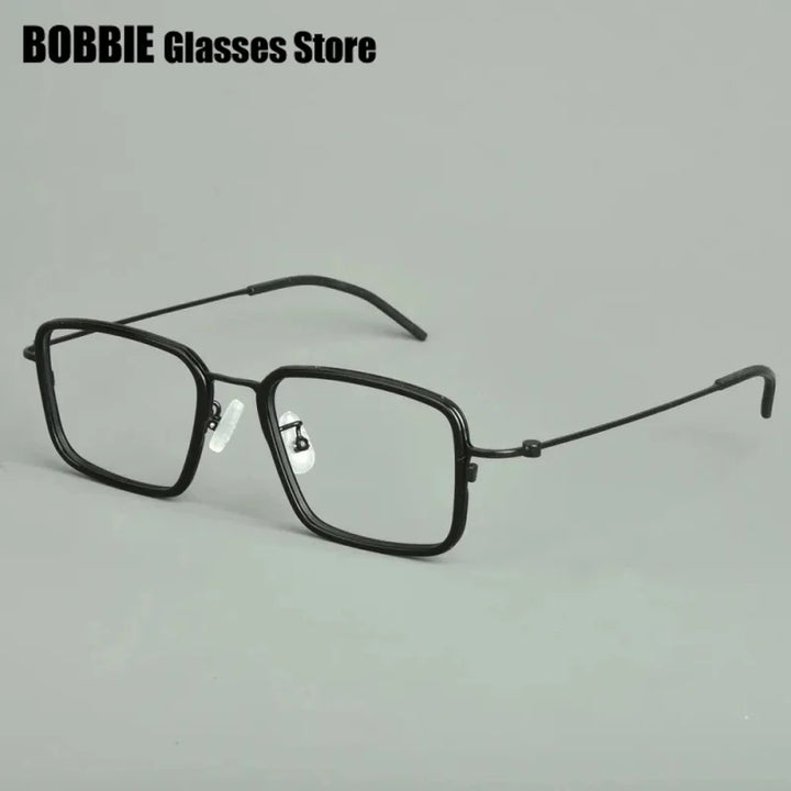 Bobbie Unisex Full Rim Big Square Titanium Acetate Eyeglasses 975013