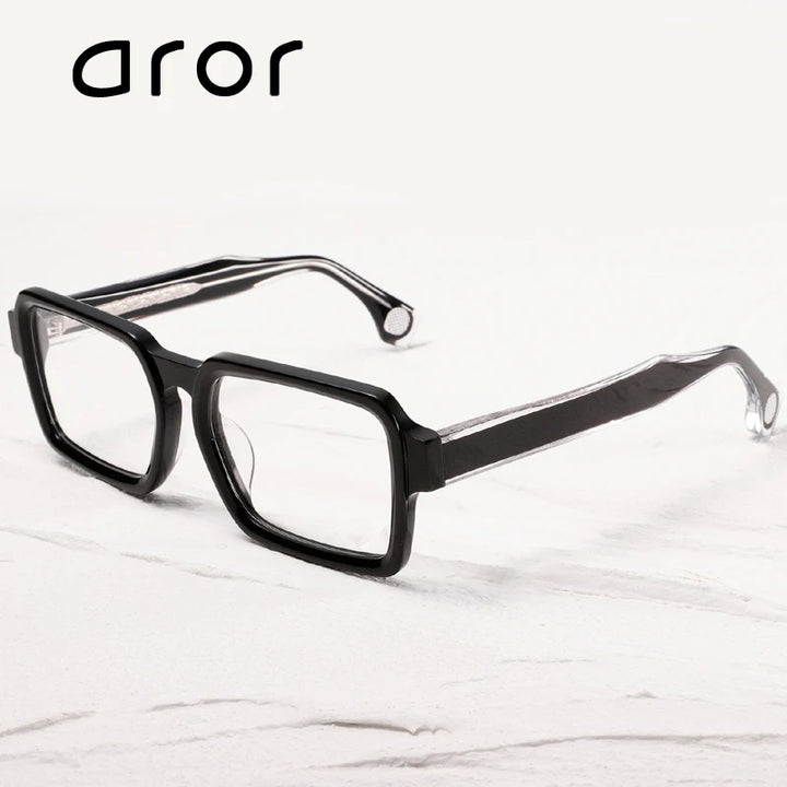 Aror Men's Full Rim Square Brow Line Thick Acetate Eyeglasses 61778