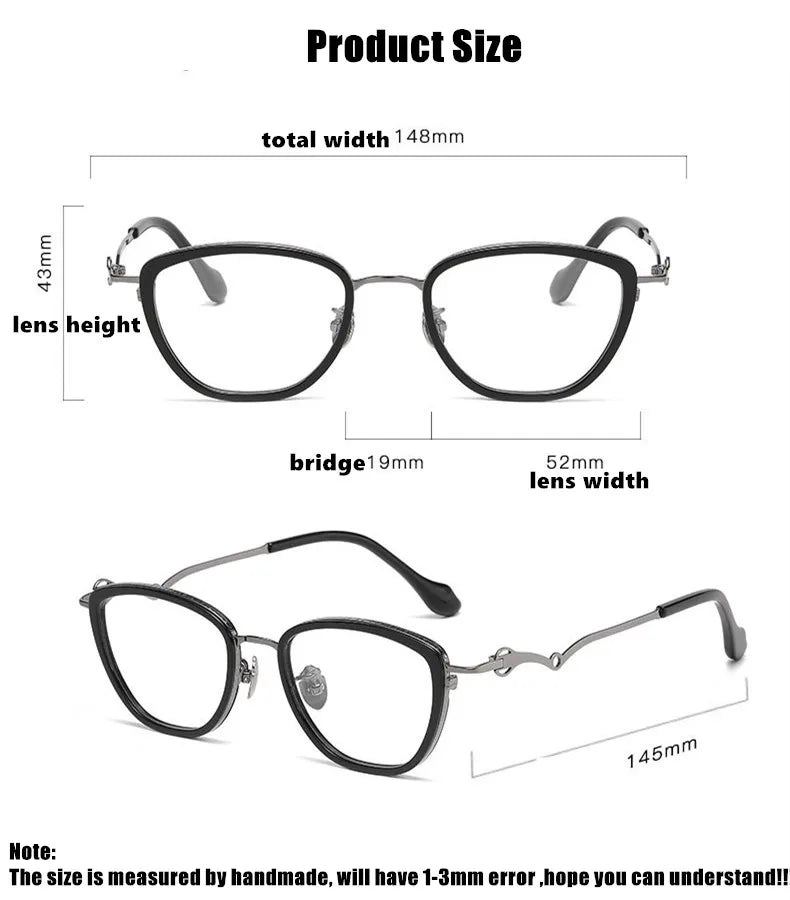 Aimee Unisex Full Rim Oval Polygon Titanium Acetate Eyeglasses 60891