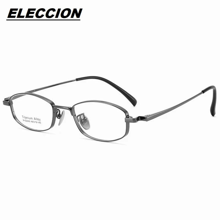 Eleccion Unisex Full Rim Oval Square Titanium Eyeglasses 2499 Full Rim Eleccion Gray CHINA