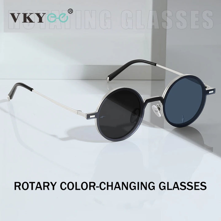 Vicky Women's Full Rim Round Steel Myopic Reading Glasses Clip On Sunglasses 520436