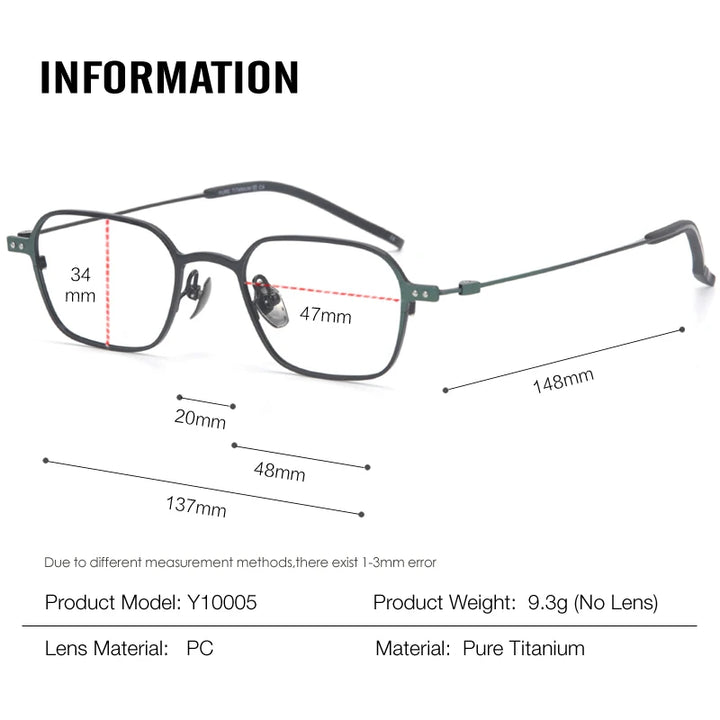 Muzz Y10005 unisex IP titanium prescription eyeglasses — view 2